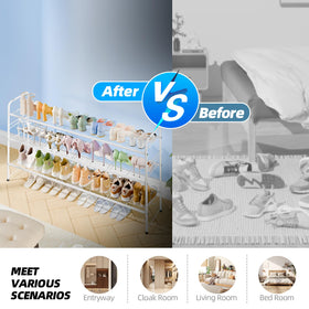MWQ 3-tier shoe rack height 23.78 inches fits standard spaces