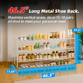 MWQ 3-tier shoe rack width 46.5 inches for wide storage