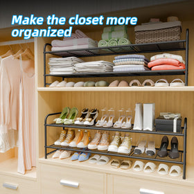 MWQ 44-inch wide shoe rack demonstrates generous storage capacity