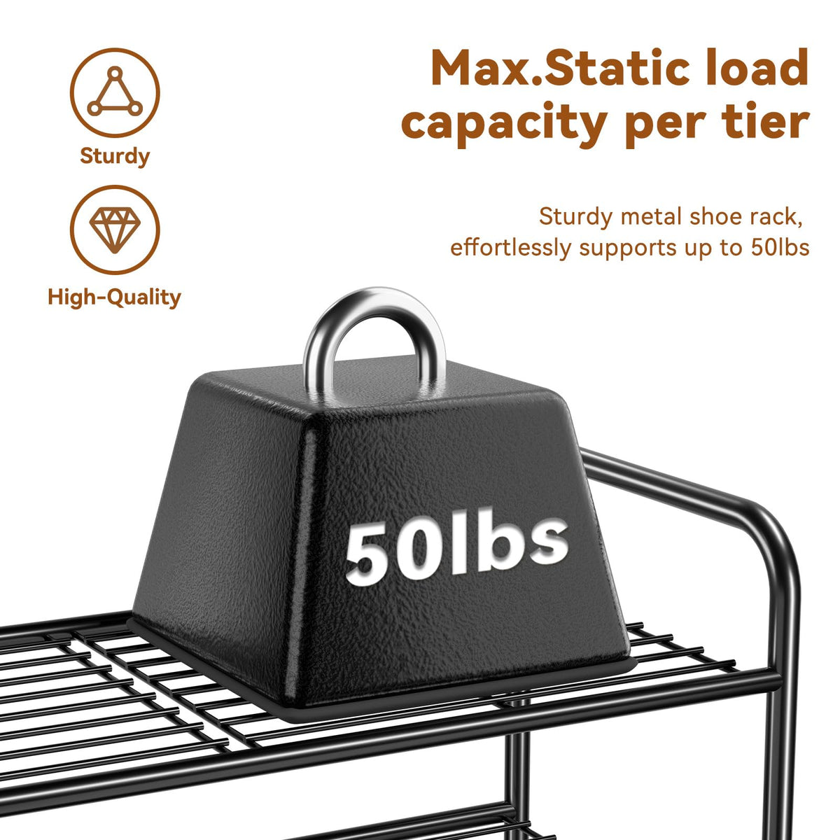 MWQ bottom storage for slippers adds extra organization space.
