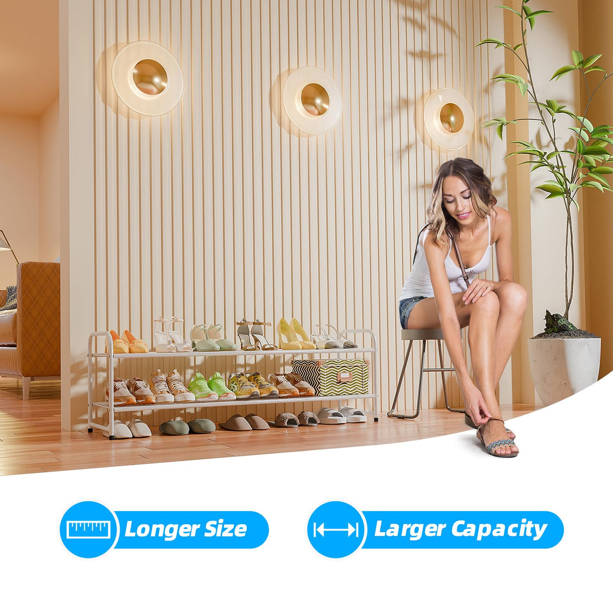 MWQ versatile placement shown in hallway or living room setups.