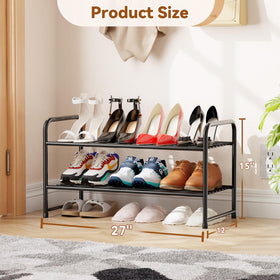 MWQ Simple Shoe Rack side view showing sturdy metal frame.