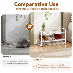 MWQ Simple Shoe Rack close-up of iron frame and anti-rust finish