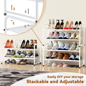 MWQ Simple Shoe Rack side profile highlighting metal construction