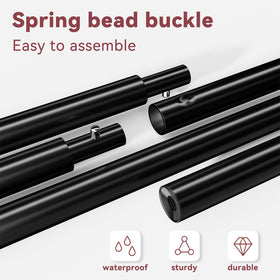 Sleek black MWQ rack adds modern style to any room.