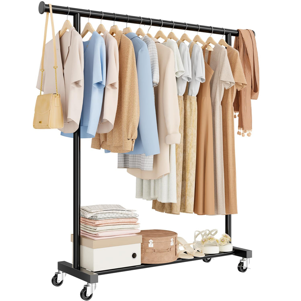 MWQ Standard Clothes Rack with 60-inch hanging area for organized wardrobe.