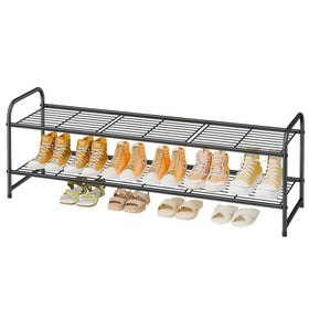 MWQ two-tier shoe rack closet front view showing organized daily shoes