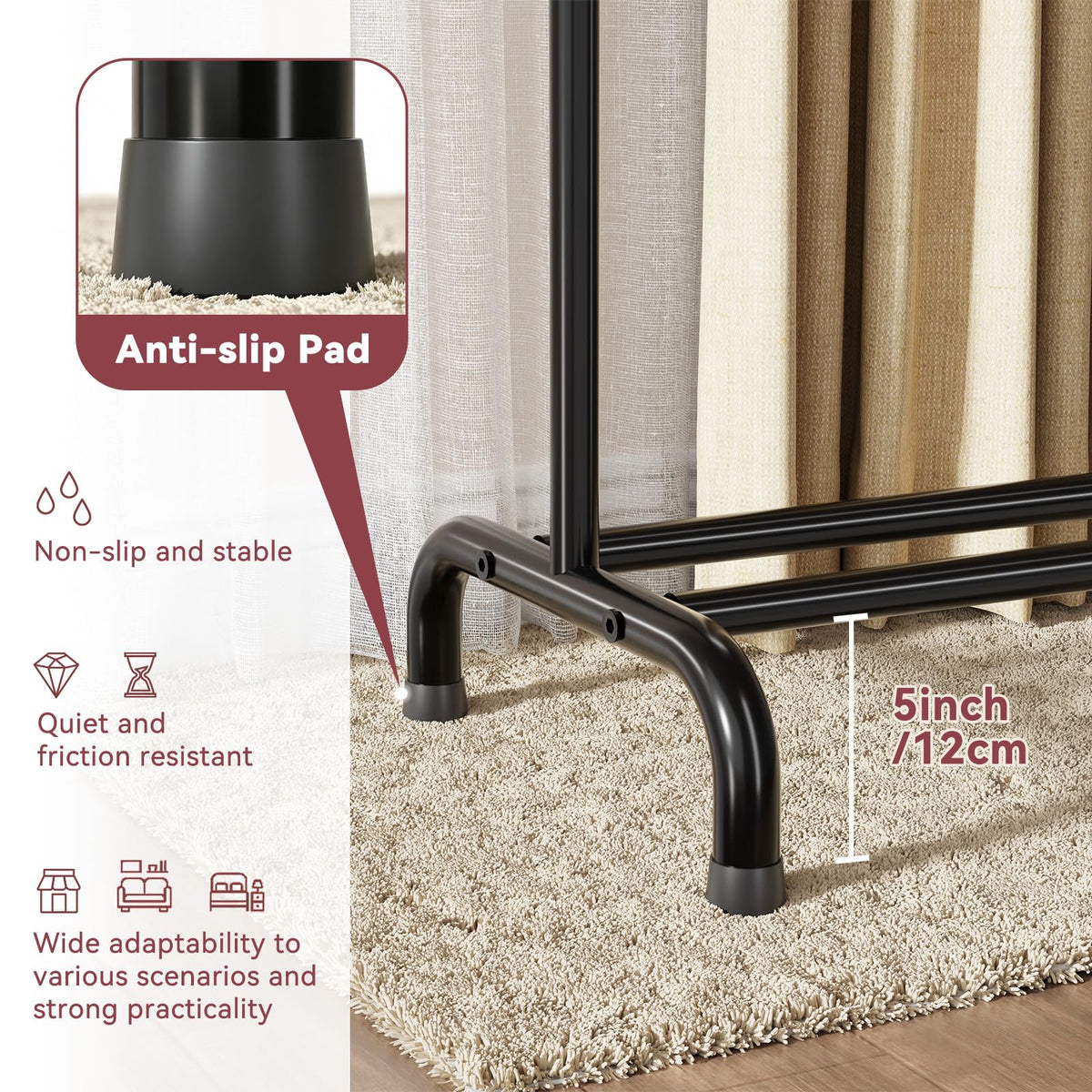 Versatile MWQ design fits bedrooms, laundry rooms, and boutique spaces for multi-space storage.