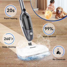 Mxnsewr 260°F steam delivers deep, chemical-free cleaning.