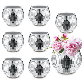 MXOYOXM disco ball vase glass assembly highlights durable centerpiece decor.