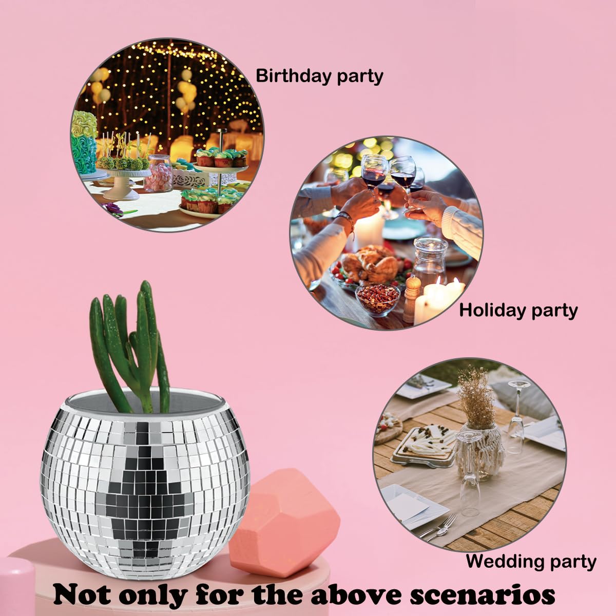 MXOYOXM disco ball vase party decor elevates celebration aesthetics.