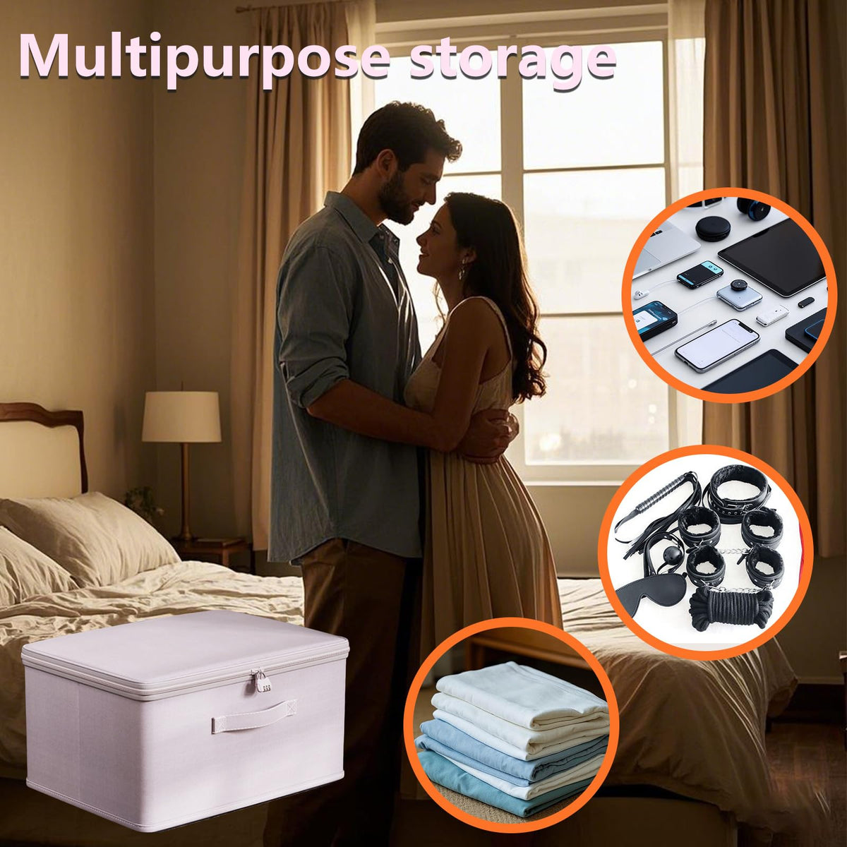 MXQHXZSX locking storage box folded-flat design saves space when not in use.