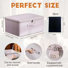 MXQHXZSX locking storage box open with pockets showing double protection.