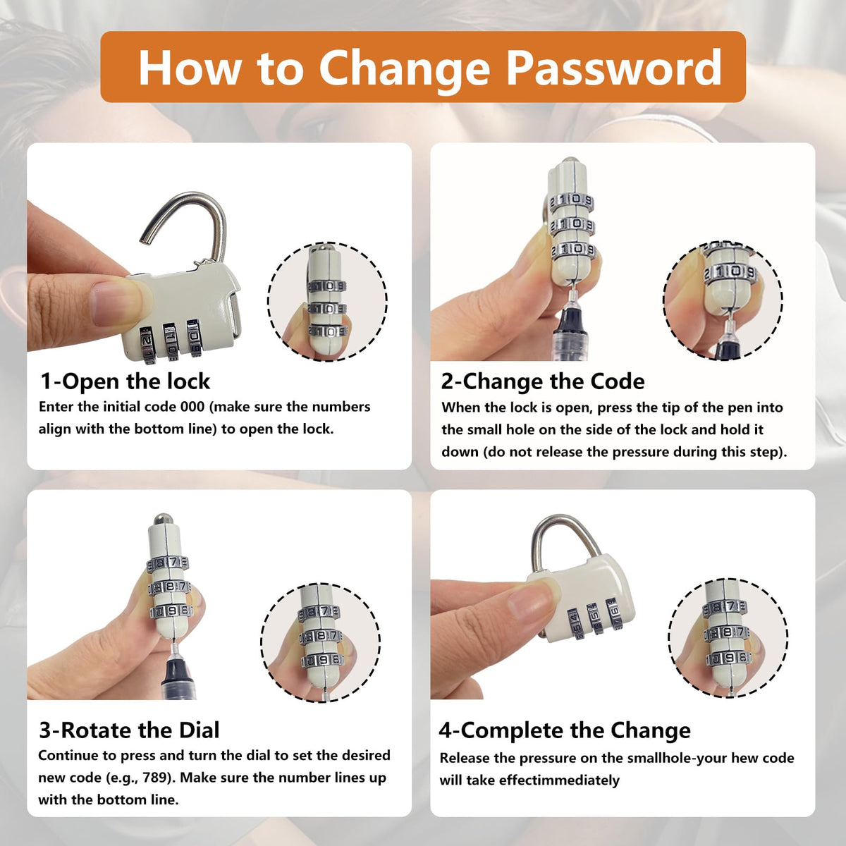 Three-digit combination lock keeps contents secure during storage or travel.