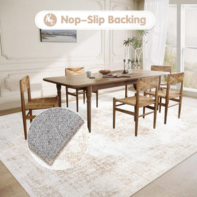 MXSANYOO living room rug 5x7 beige complements furniture and décor.