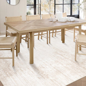 MXSANYOO beige rug with TPR backing provides non-slip stability on any floor.