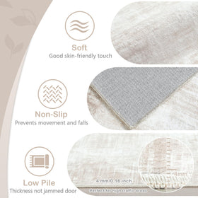 MXSANYOO beige 6x9 rug suitable for living rooms and bedrooms alike.