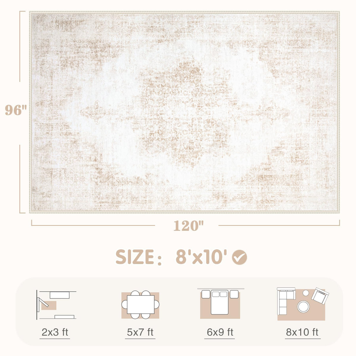 MXSANYOO large dining-room rug protects floors in high traffic