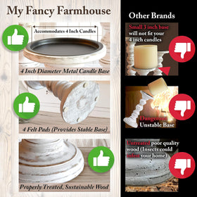 My Fancy Farmhouse 6-inch pillar candle holder provides balanced shelf accents