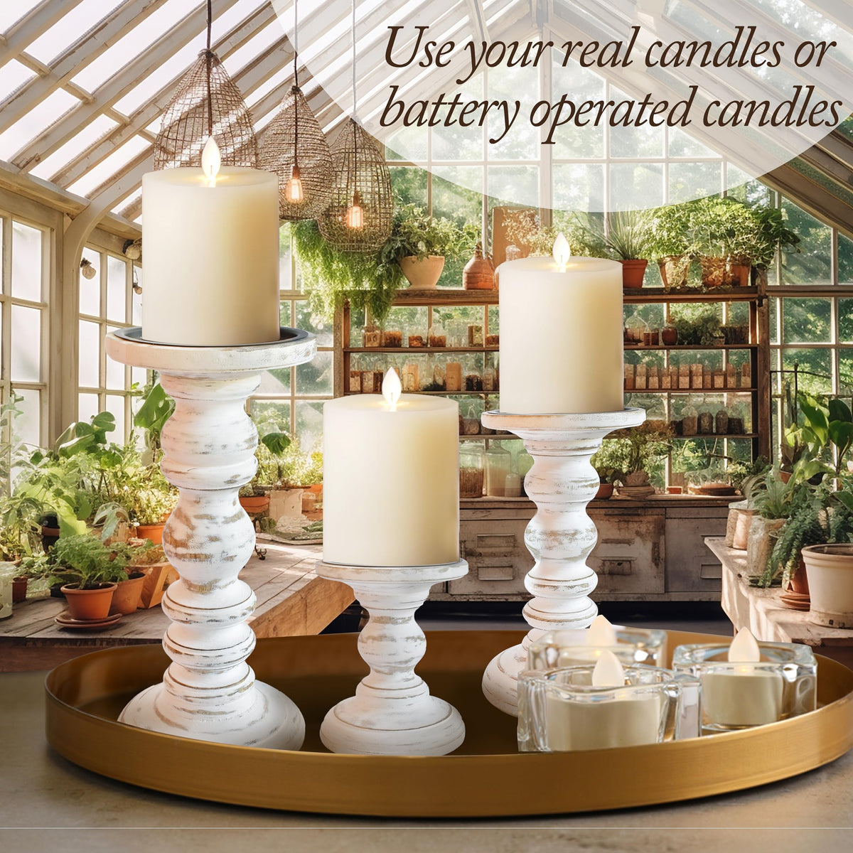 My Fancy Farmhouse padded base keeps pillar candle displays steady