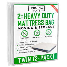 My Moving Mate twin mattress bag opens wide for quick packing and safe transport.