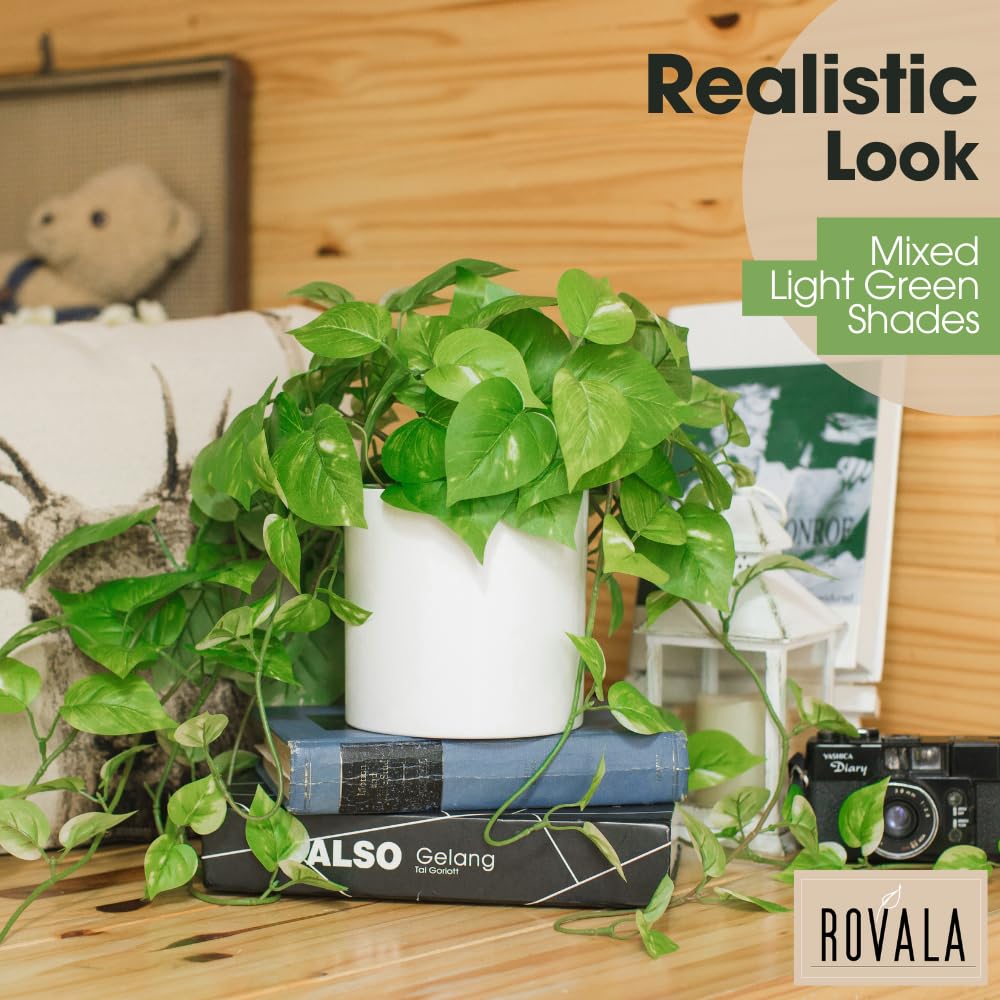 MY ROVALA hanging silk plants vine creates vertical green drama.