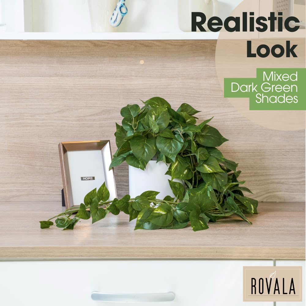MY ROVALA hanging vines showcase a 28-inch drape for versatile wall or ceiling decor.
