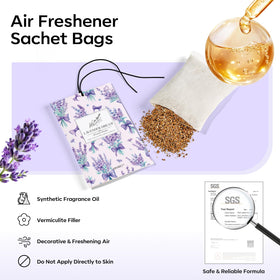 MYARO Lavender Linen sachet in a bathroom to refresh odors.