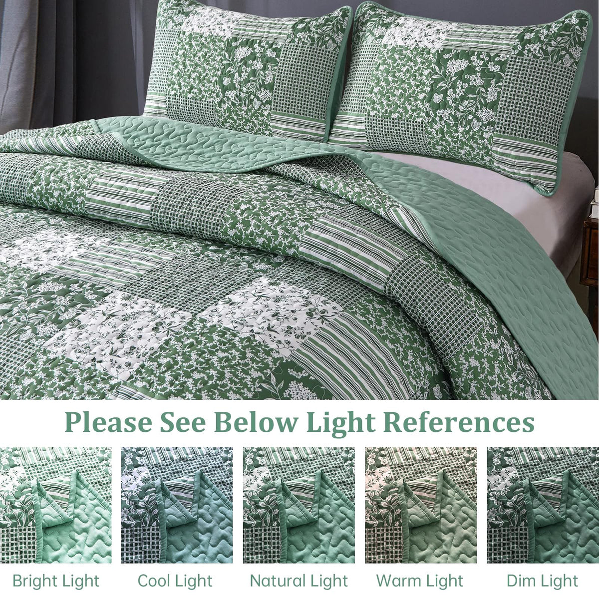 Mybedsoul sage green quilt on a calm bed creates serenity