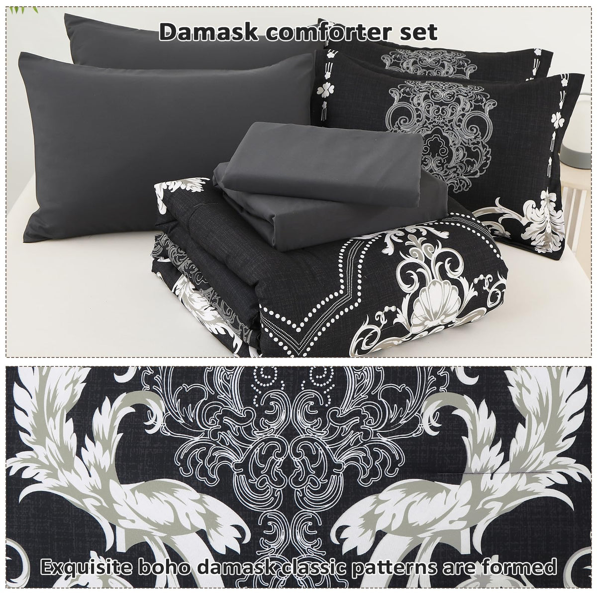 Mybedsoul king pillowshams with damask detail add elegant protection and style.