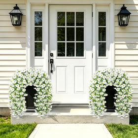 MyCoats Outdoor Morning Glory Vines hanging basket setup in outdoor space