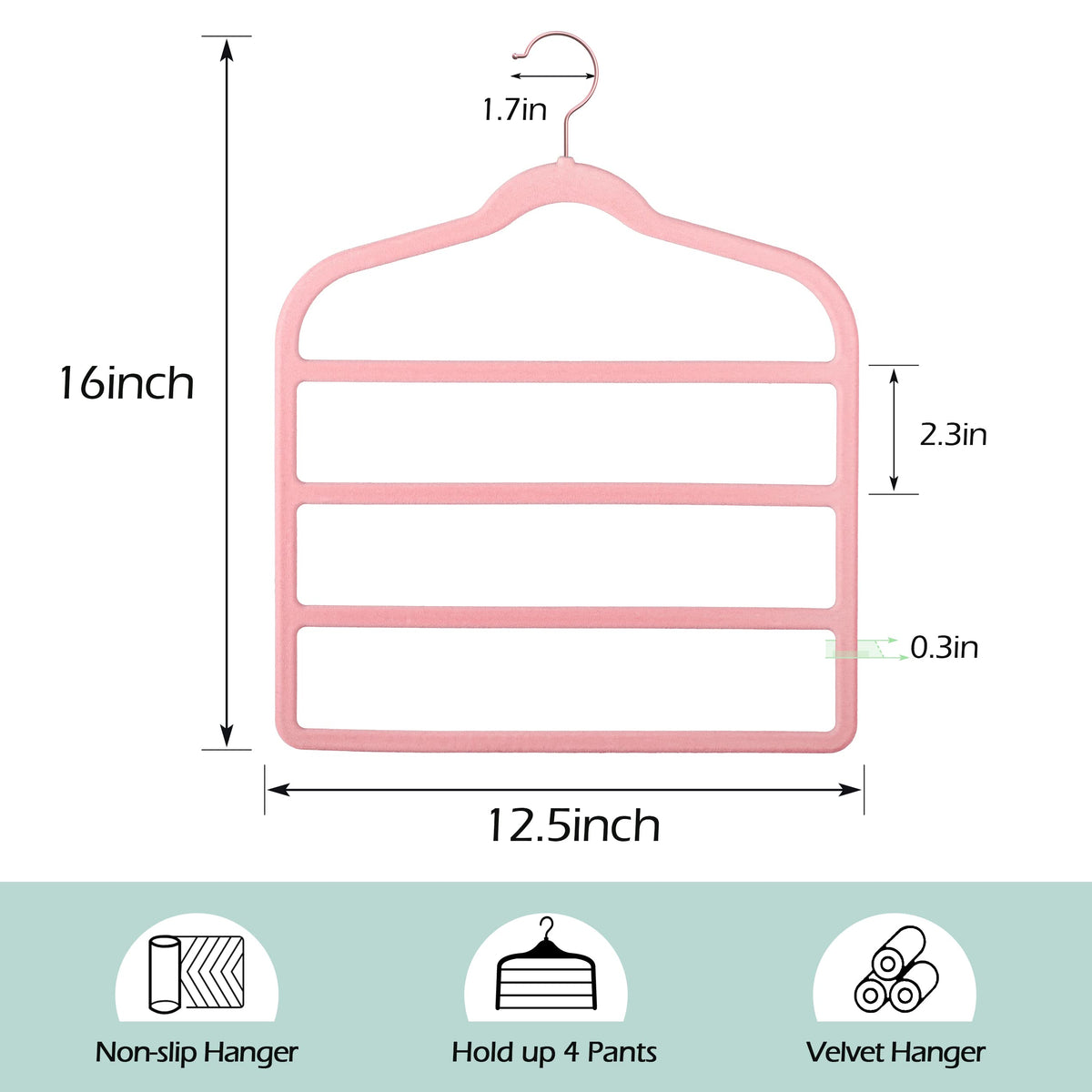 Myfolrena Velvet Pants Hanger made from durable ABS material for lasting use.