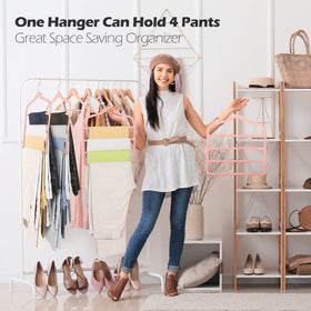 Myfolrena velvet hanger organized in a slim closet display for neat storage.