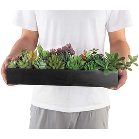 MyGift close-up of artificial succulents shows realistic texture and color