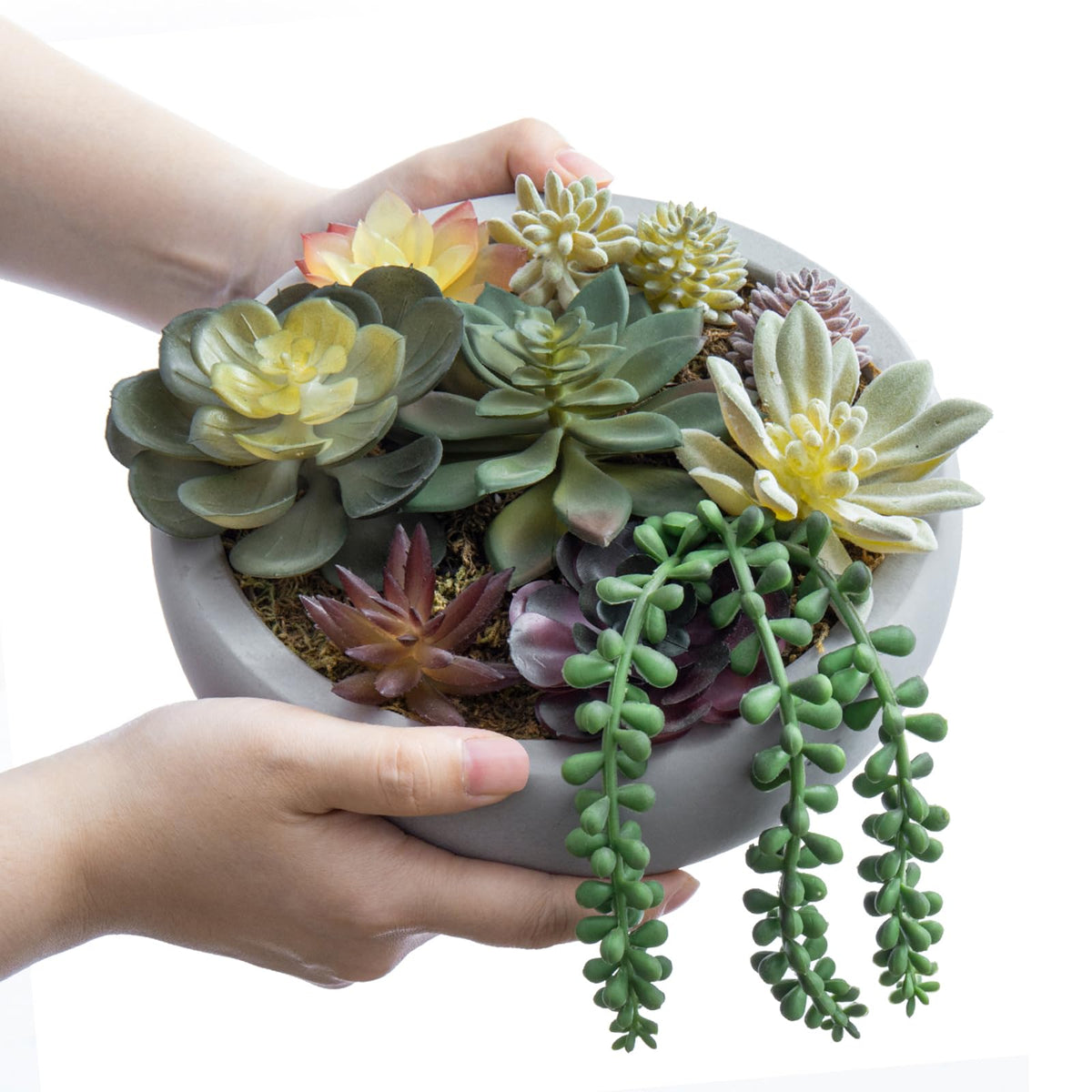 MyGift artificial succulents require no watering, reducing mess and upkeep