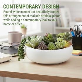 MyGift assorted faux succulents with pearls in planter add table texture