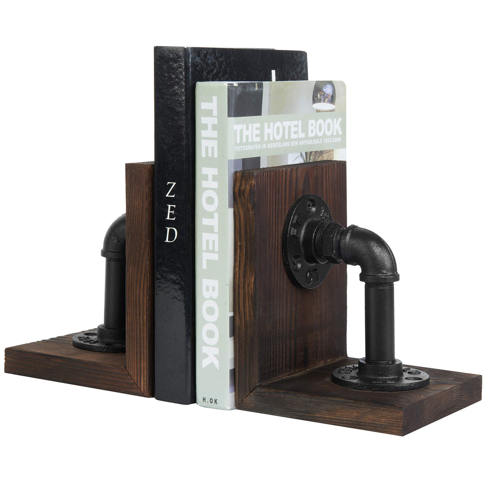MyGift book ends with an industrial pipe design, adding rugged style to shelves.