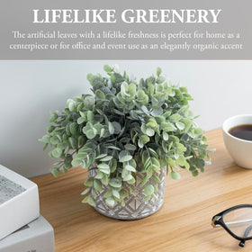 MyGift geometric embossed concrete pot adds modern style to any room.