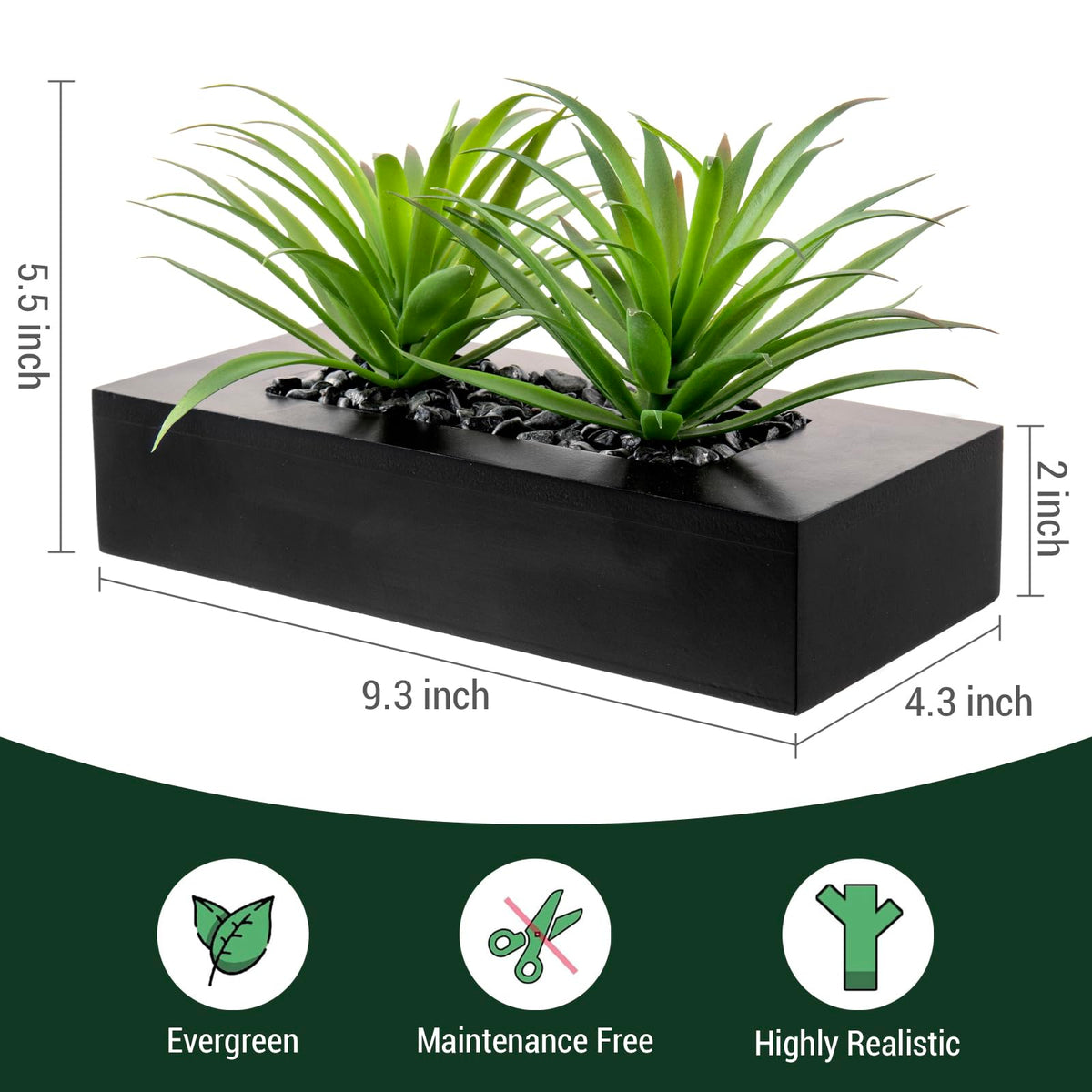 MyGift wood planter black finish adds modern contrast