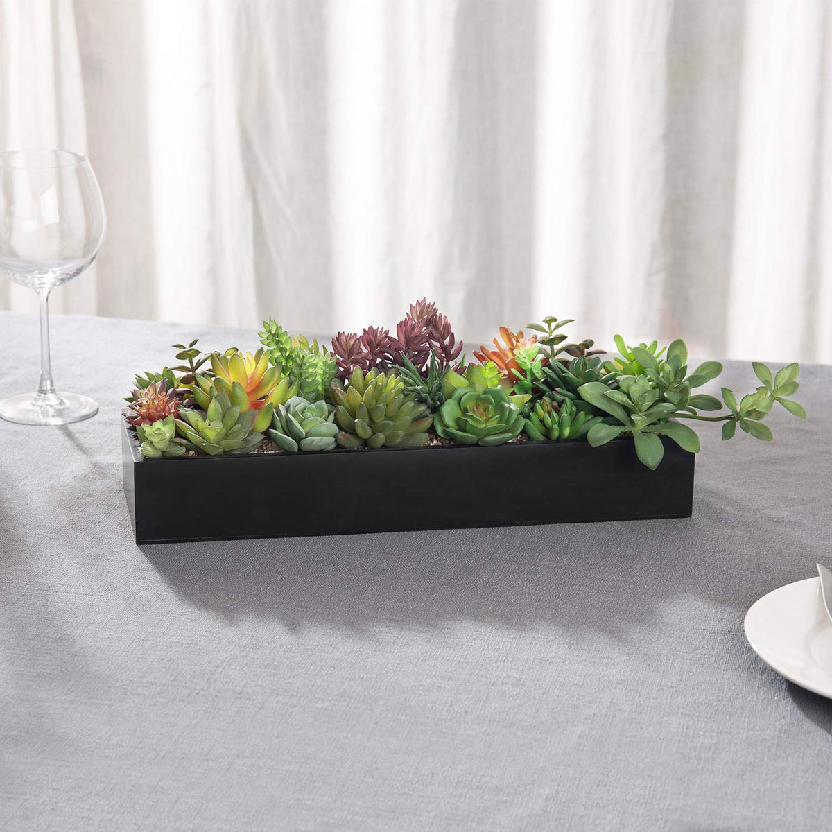 MyGift succulent arrangement on desk accent with modern office decor