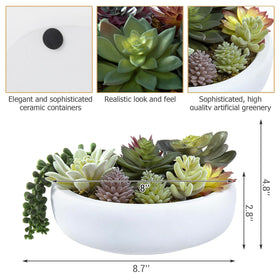 MyGift succulent arrangement adds a welcoming accent on tables or counters