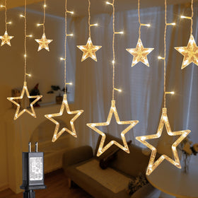 MYGOTO 126L warm white star icicle light assembly for cozy holiday ambience