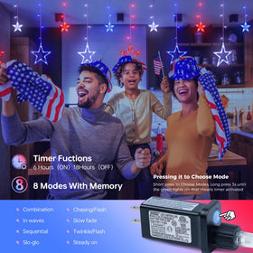 Eight modes with memory save your preferred lighting scenes for easy setup.