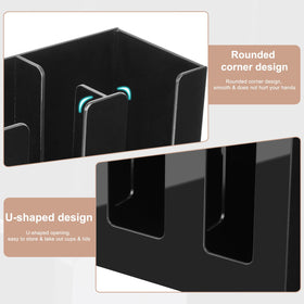 MYITYARD acrylic cup dispenser, side angle highlights durable, scratch-free construction for daily use.