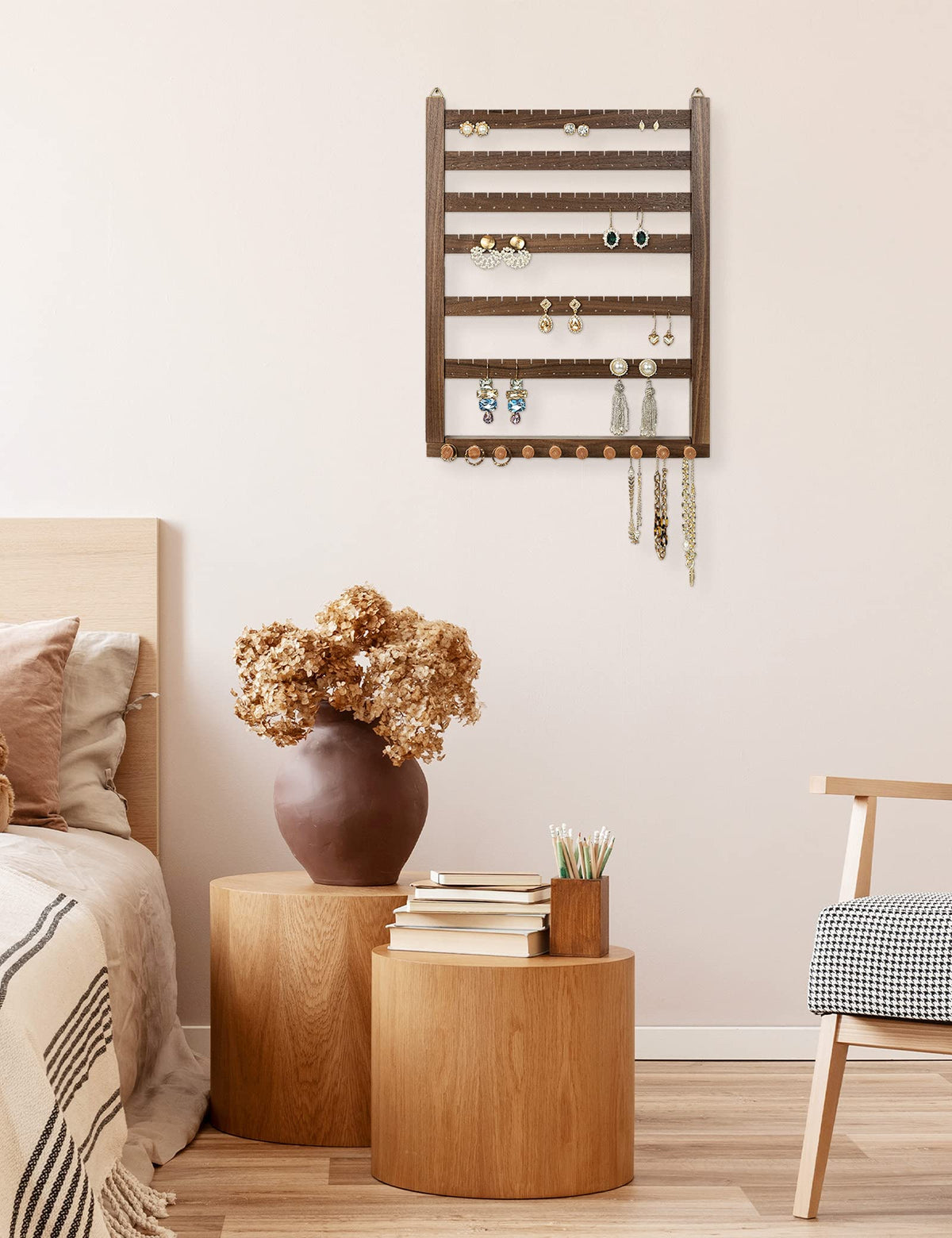Mymazn compact jewelry solution complements home décor while organizing.
