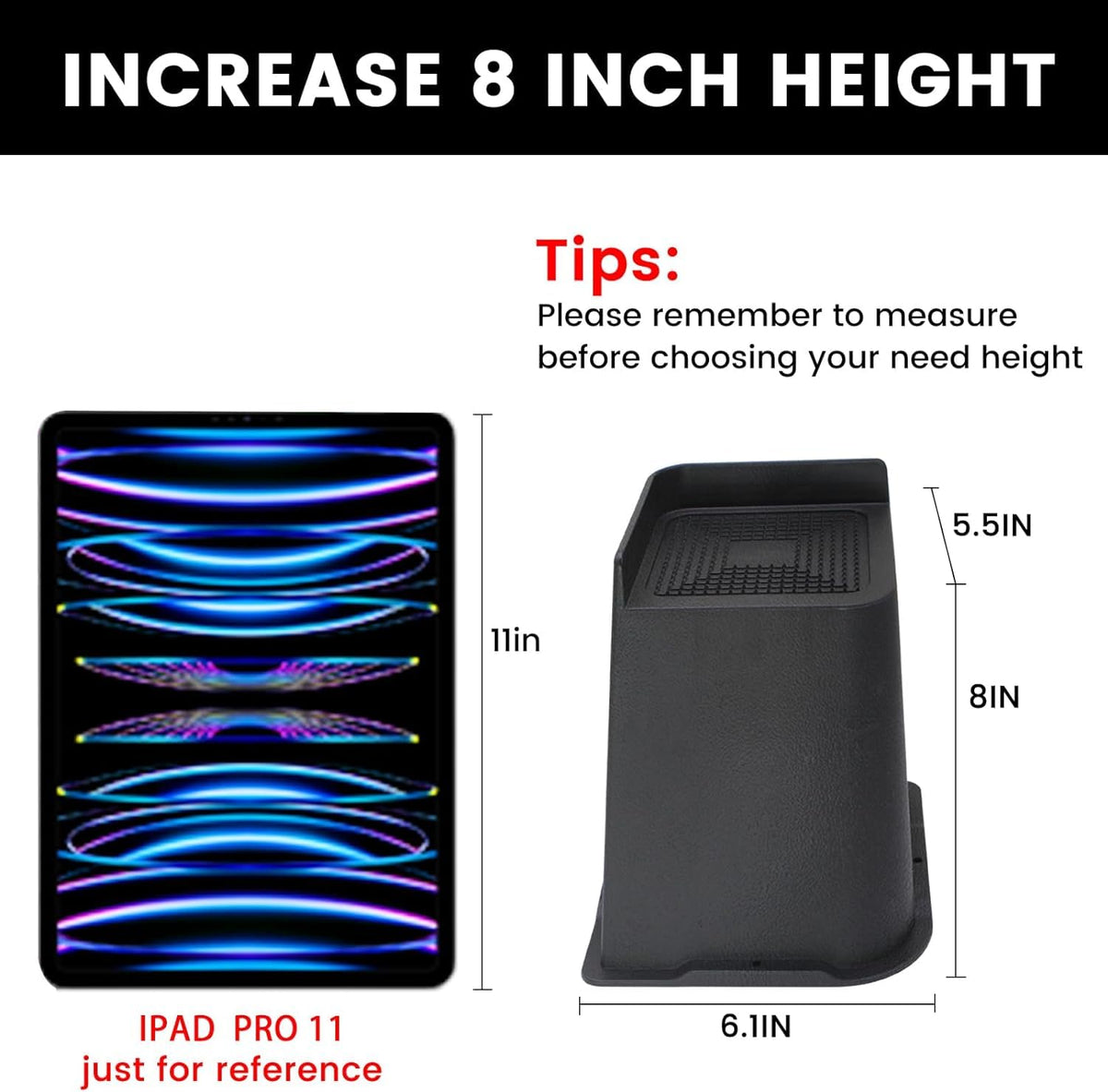 MYMULIKE 8-inch bed risers oversized top to match larger legs.