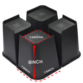 MYMULIKE 8-inch bed risers top surface for stable contact with heavy furniture.