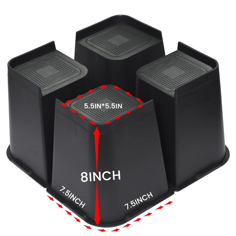 MYMULIKE 8-inch bed risers top surface for stable contact with heavy furniture.