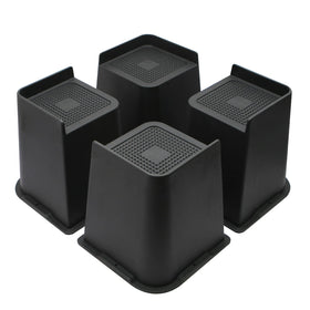 MYMULIKE bed risers 6 inch oversized top surface for stable lift and storage.