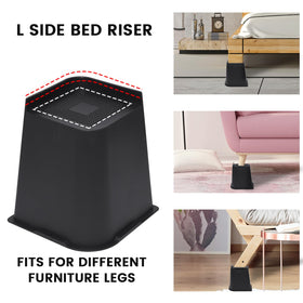 MYMULIKE bed risers anti-slip bottom prevents sliding on floors.